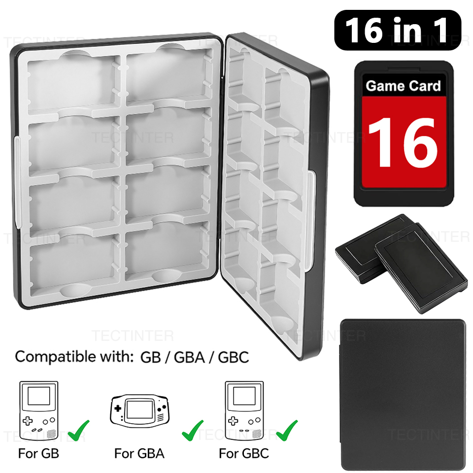 Game Boy Cartridge Holder - Portable 16 in 1 Game Card