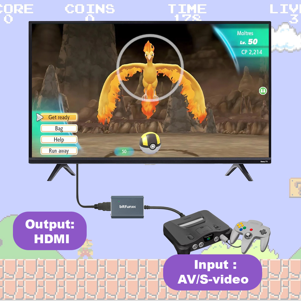 Bitfunx 720P Svideo / AV To HD - đánh giá và giá Retro Gaming N64